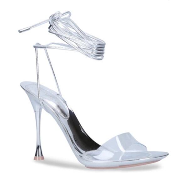 Gianvito Rossi Spice 95 Metallic Leather Vinyl PVC Heels Womens 40 / 9 US Sandal - Picture 1 of 16